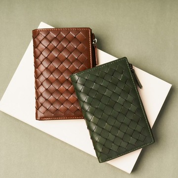 【24hr快速出貨】森嶼真皮編織輕薄中夾-兩色(075369)