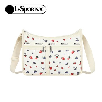 Lesportsac Deluxe Everyday Bag 經典奢華斜背包 側背包 通勤旅行包 女包 男包(奶油莓果)