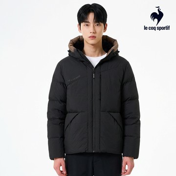 【LE COQ SPORTIF 法國公雞】男款黑色羽絨外套LKW61291