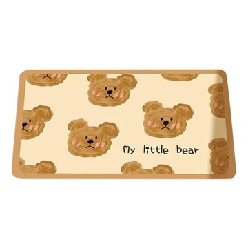 Mega 可愛奶油動物皮革軟硅藻土地墊 滿版奶油熊  40 x 60cm  1個