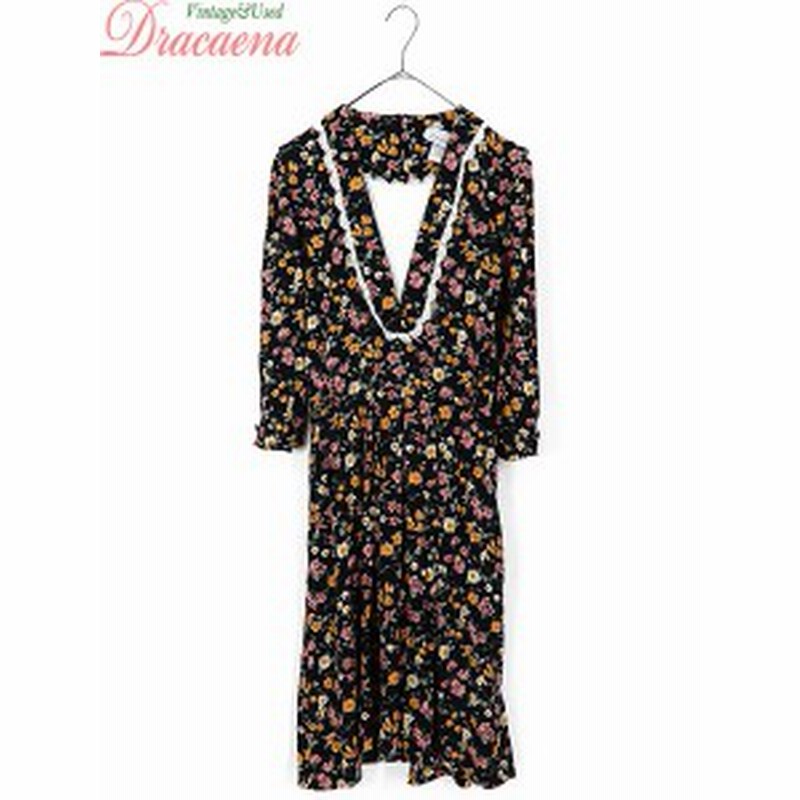 古着 レディース ワンピース 80 90ｓ Usa製 花柄 フラワー レース Vネック レトロ クラシカル ガーリー ドレス タロン 古着 通販 Lineポイント最大1 0 Get Lineショッピング