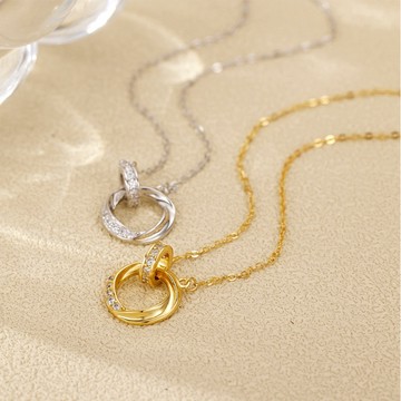 Sweet Air L40 日韓流行時尚項鍊 雜誌推薦款 閃閃莫比烏斯環造型 項鍊 頸鏈