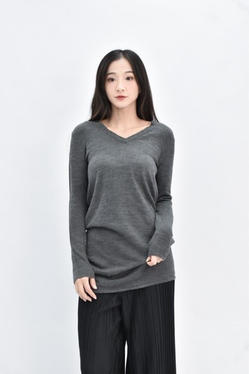 (S) giordano 灰色羊毛素面毛衣