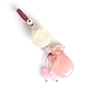 手機掛飾鑰匙扣-瑪瑙錢袋菩提蓮花包包配飾5色73xd9【獨家進口】【米蘭精品】