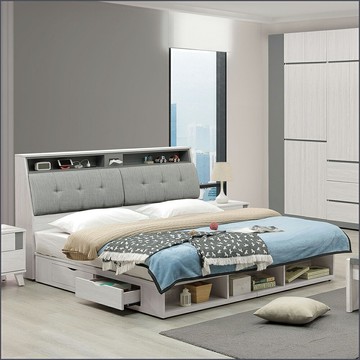 5 / 6尺 床頭箱 / 床底 標準雙人床頭板 床頭背板 床底 抽屜床組 單人加大【163B3701】Leader傢居館163-M151