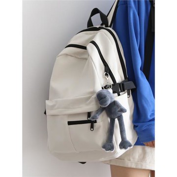 NR森系黑白百搭雙肩包女書包男背包女雙肩輕便電腦旅游雙肩背包