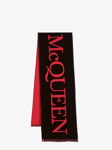 Cotton scarf with oversize logo - ALEXANDER MCQUEEN - gender_Man