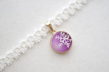 樹脂藝術 方形吊墜・夜色深處