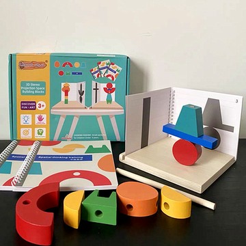 益智早教創意玩具 兒童桌面玩具 3D空間認知積木 立體投影子玩具 積木玩具