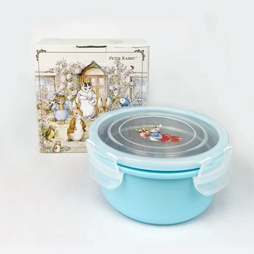小資送禮首選!【比得生活館】Peter Rabbit 比得兔三件式圓形不銹鋼保鮮盒(S-9900-1XP) ☆禮盒包裝 生日禮物 射手座禮物 彼得兔
