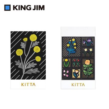 KING JIM KITTA和紙膠帶-燙金郵票貼紙/KITPP004/花(東出桂奈設計款)