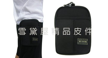 限時 滿3千賺10%點數↘ | ~雪黛屋~YESON 腰包5.5吋手機二層超無敵耐用外掛腰包台灣製造品質保證高單數防水尼龍布YKK拉鍊零件Y68318