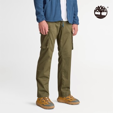 Timberland 男款軍綠色休閒工裝長褲|A5V53A58