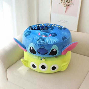 毛絨史迪仔圓孔坐墊辦公室椅墊座墊圓形透氣中空墊子飄窗蒲團