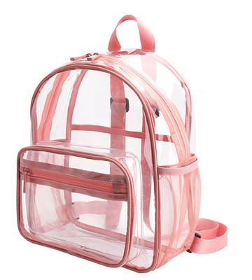 FLOWER MONACO 馬卡龍果凍包 30絲PVC 尼龍材質 transparent backpack  23 x 14 x 30cm  繽紛粉紅色