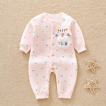 哈咪奇秋冬新生兒純棉保暖哈衣初生寶寶夾棉連體衣服嬰兒卡通爬服