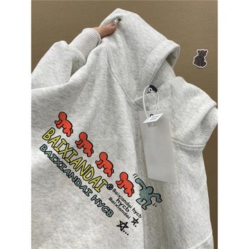 重磅純棉高街美式潮牌連帽衛衣男秋冬加絨加厚寬松小眾設計感外套