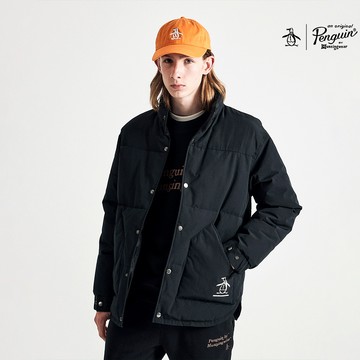 【Munsingwear 企鵝】男款黑色潮感撞色拼接夾克 MGUP6K05