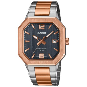 CASIO卡西歐 GENERAL系列  MTP-B195RG-2AV 細緻金屬方形時尚腕錶 藍面  38mm｜樂天領券現折★全館特惠中★指定刷卡回饋10%