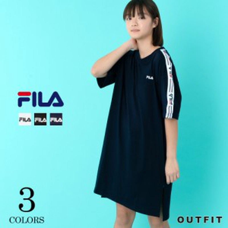 Fila フィラ レディース ロゴニットテープtワンピ 高校生 中学生 小学生 スポーツブランド 女の子 かっこいい かわいい おしゃれ ロゴ 通販 Lineポイント最大get Lineショッピング