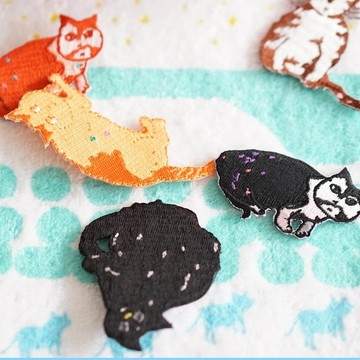 最愛黑貓貓刺繡別針 貼布