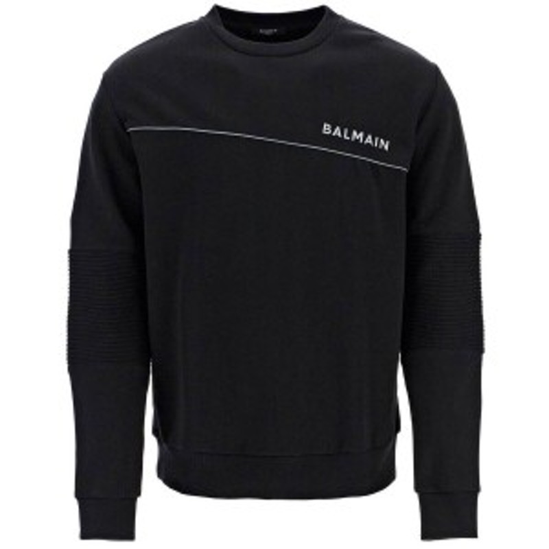 BALMAIN バルマン ブラック Nero Balmain reflective logo sweatshirt