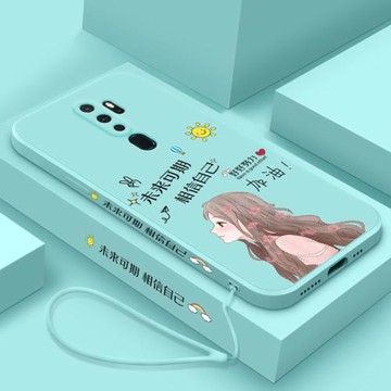 送手繩oppoa11x手機殼未來可期A11女款OPPOa9液態硅膠軟A9X掛繩全包鏡頭a5磨砂保護套A5創意防摔新款網紅直邊