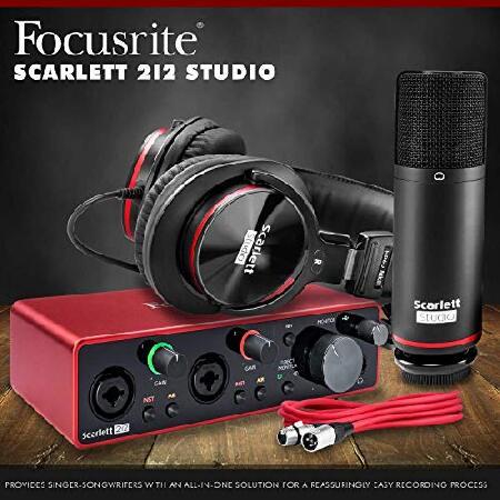 Focusrite Scarlett 2i2 2-in 2-Out Studio Package (3rd Gen) w  CM25 MkIII Condenser Microphone, HP60 MkIII Professional Headphones   Xpix Pop Screen Fi