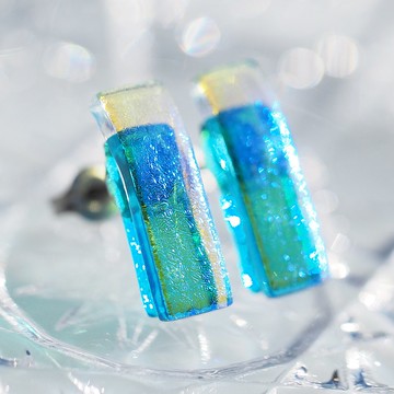 小發光玻璃（納米[海]）鈦耳针/耳夾[金屬配件選擇][定做]