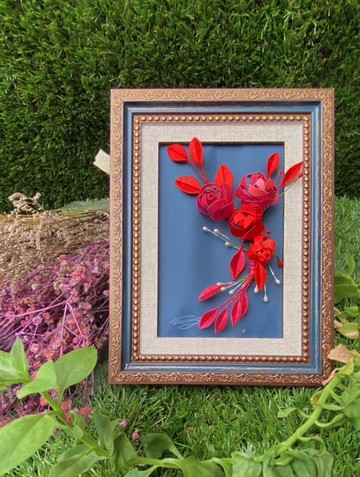 翼藝纏花福飾-纏花-玫瑰飾框