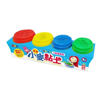 幼福 忍者兔 安全小麥黏土 經典組 柔軟好捏 輕鬆操作  紅色 + 黃色 + 藍色 + 綠色  1組  290g