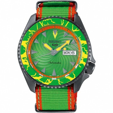SEIKO 5 Sports x 快打旋風 聯名限量機械錶-布蘭卡(4R36-08T0G/SRPF23K1)