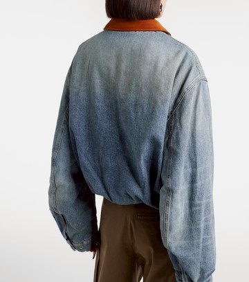 Acne Studios Okra suede-trimmed denim blouson jacket