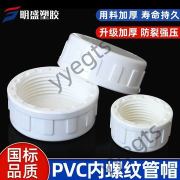 優選好物 100個明盛PVC內牙管堵內絲管帽內螺紋堵頭絲口悶頭絲牙堵帽悶蓋 7・14