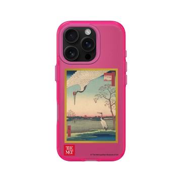 iPhone 16 Pro Clear 粉漾桃 - The MET - 畫框系列 - 歌川廣重《名所江戶百景 蓑輪金杉三河島》