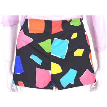 MOSCHINO 黑色不規則色塊拼接短褲