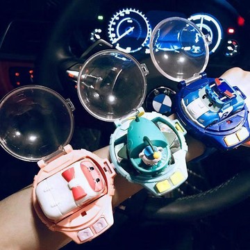 🔥 儿童手錶车 少女心玩具 男孩兒童迷你车 手表造型 網紅電動警車玩具 可愛节日禮物