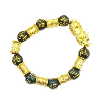 貔貅六字箴言手珠 開運招財轉運 男女情侶 個人配飾  手鍊直徑 6~7cm (最大展開14cm)  千貅萬貫