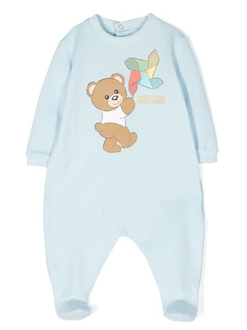Moschino Kids - Teddy Bear-motif pajamas - kids - Cotton - 3-6 - Blue