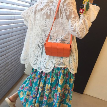 胖胖美依 防曬衣 上衣  新款度假風~甜美刺繡蕾絲沙灘鉤花防曬衫 空調衫 罩衫T229.8031-1