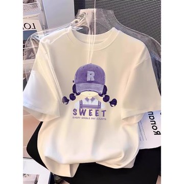 冰絲短袖t恤女2025年新款夏季莫代爾涼感白色半袖設計感小眾上衣