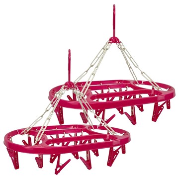 生活King 蘋果橢圓晒架20夾 - 粉色  2個