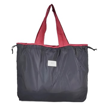 E.City 牛津布束口買菜包環保購物袋 230D防撕裂  大(50 x 42cm)  黑色