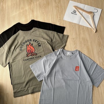 【MasCool 】Outdoor火柴厚磅短袖 短T 短袖TEE 短踢 素踢 落肩 T恤 T-SHIRT 寬鬆