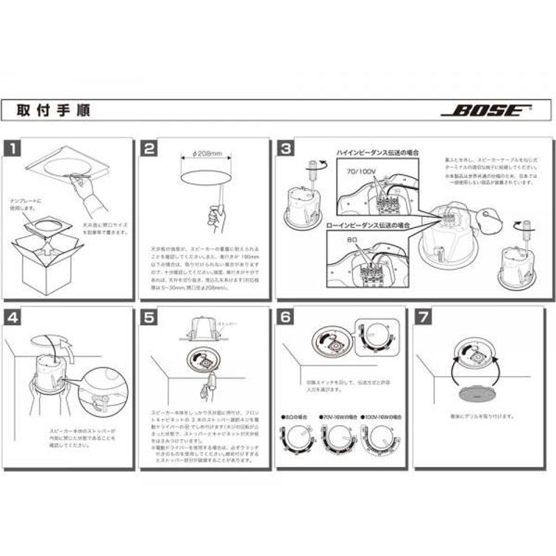 BOSE(ボーズ) DS16FW ホワイト (1本) ◇ 天井埋め込み型スピーカー