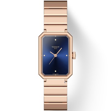 TISSOT 天梭 SRV系列 幾何造型 方型腕錶 女錶 手錶-T1601103304600/玫瑰金色30x21,8mm