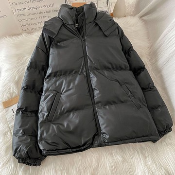 女生冬季黑色棉服女新款韓系冬裝棒球服秋冬厚款小棉襖外套