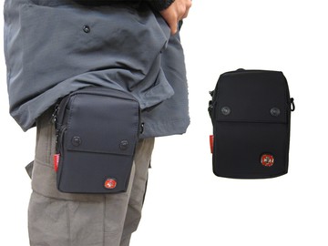 腰掛包小容量5.5吋機防水尼龍布主袋+外袋共四層穿過皮帶