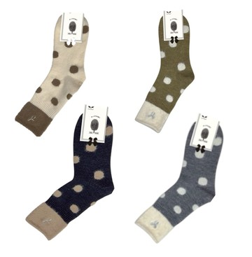 CA羊絨點點蝴蝶結3/4襪-多色任選