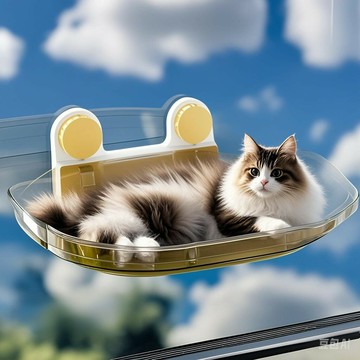 【台灣公司 可開發票】躊臻貓吊床窗戶窗臺曬太陽貓窩吸盤貓掛窗玻璃吊籃觀景臺用品